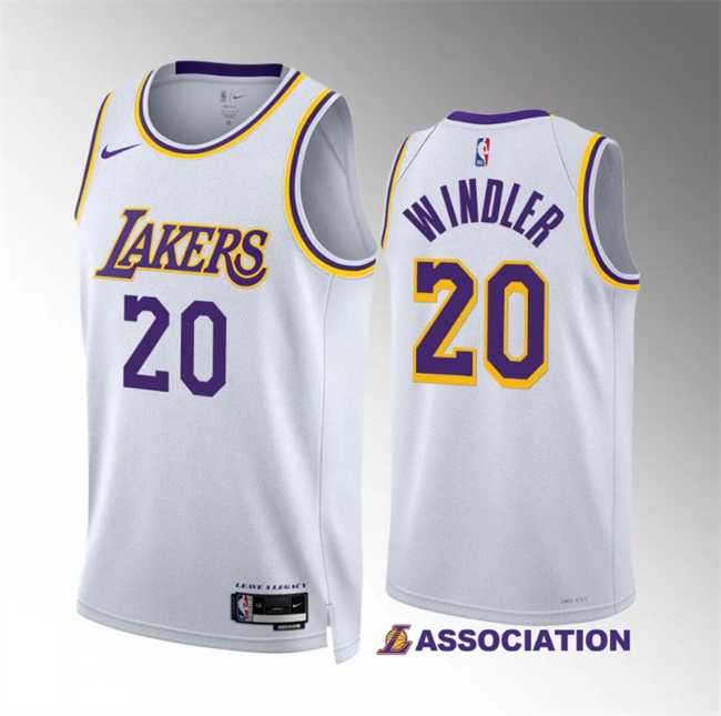 Mens Los Angeles Lakers #20 Dylan Windler White Association Edition Stitched Basketball Jersey Dzhi->los angeles lakers->NBA Jersey